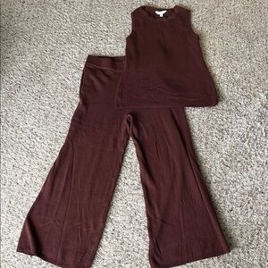 Time and Tru Brown Wide Leg Pants Set